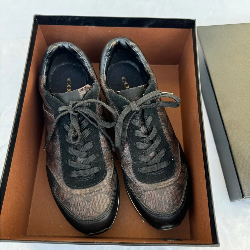 Coach Rebecca  Women's Brown‎ Leather Sneaker Shoes Size 7.5 M